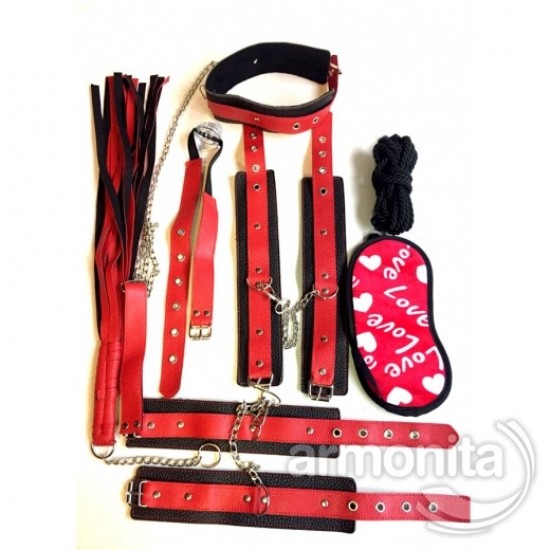 Fetiş Fantezi Serisi 7 Parça Mükemmel Deri Set