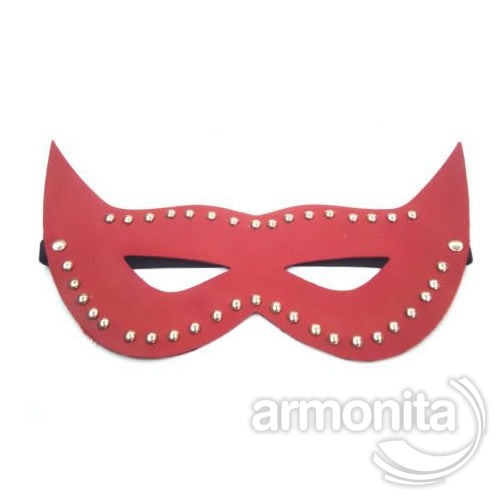 Kırmızı Taşlı Deri Göz Maskesi