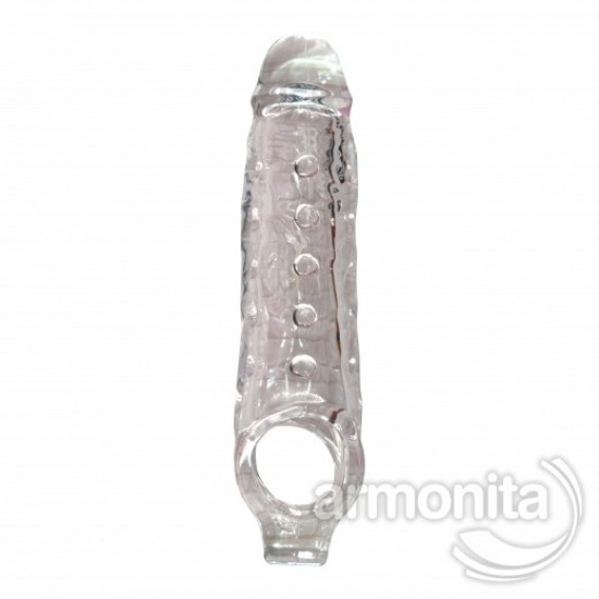 Silikon Testislerden Bağlamalı Uzatmalı Penis Kılıfı