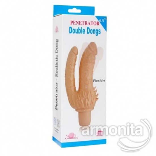 Çatal Vibratör Vajinal Anal Realistik Dildo