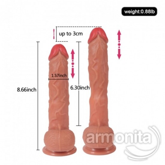 İleri Geri Hareketli Uzaktan Kumandalı Şarjlı Realistik Dildo