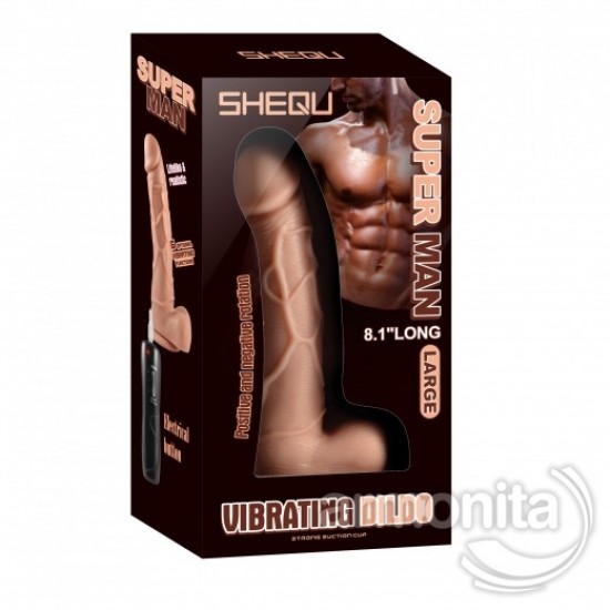 Titreşimli Dönerbaşlı Super Man Realistik Penis