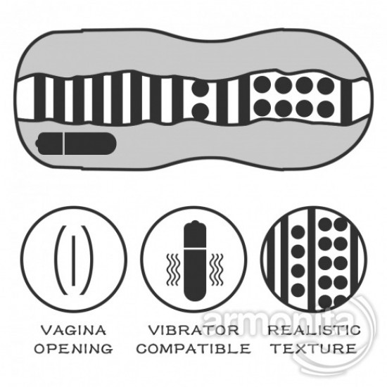 El Tipi Vaginal Stamina Kanal Dokulu Titreşimli Mastürbatör 