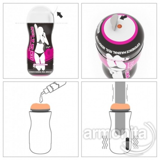 El Tipi Vaginal Stamina Kanal Dokulu Titreşimli Mastürbatör 