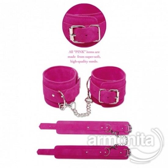 Süet Pembe El ve Ayak Kelepçesi