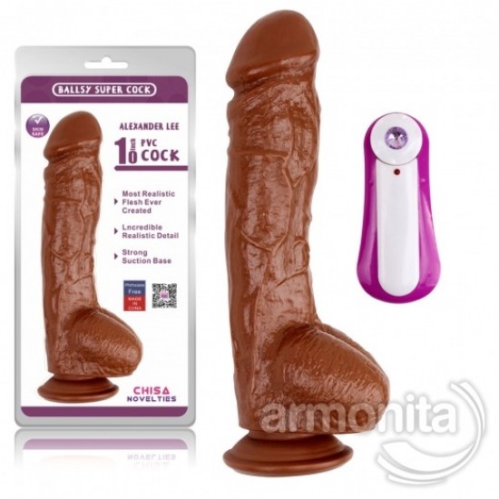 Damarlı Kalın 10 Inch Realistik Titreşimli Latin Dildo 