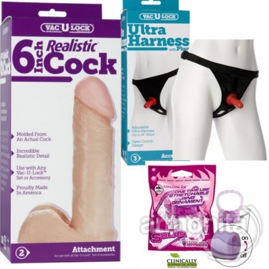 Belden Bağlamalı 6 ınc Realistic Cock Süper Set