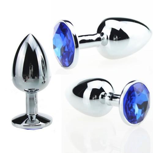 Mor Taşlı Metal Anal Plug Large