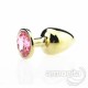 Altın Renkli Zarif Pembe Taşlı Metal Anal Tapa