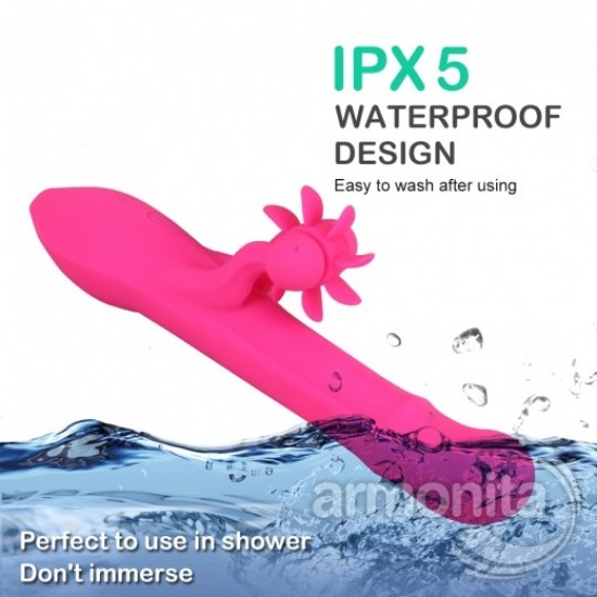 Hareketli Halkalı Tavşan Vibratör Klitoral Uyarıcı Döner Dil