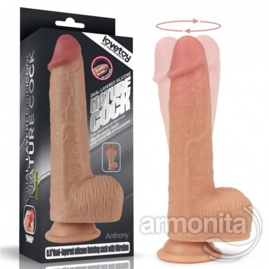 Anthony Natural Çift Katmanlı Dönerbaşlı Realistik Dildo