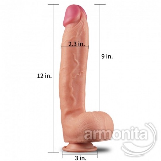 Çift Katmanlı Et Doku Damarlı Kalın Realistik Dildo