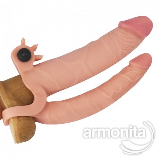 Pleasure X Tender Titreşimli Çift Taraflı Penis Kılıfı 