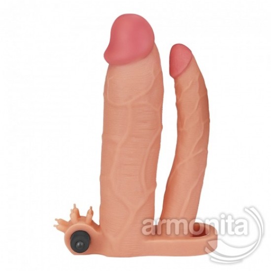 Pleasure X Tender Titreşimli Double Penis Kılıfı