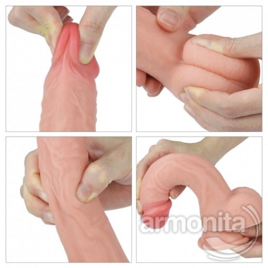 Çift Katmanlı Damarlı Yüzey Realistik Dildo
