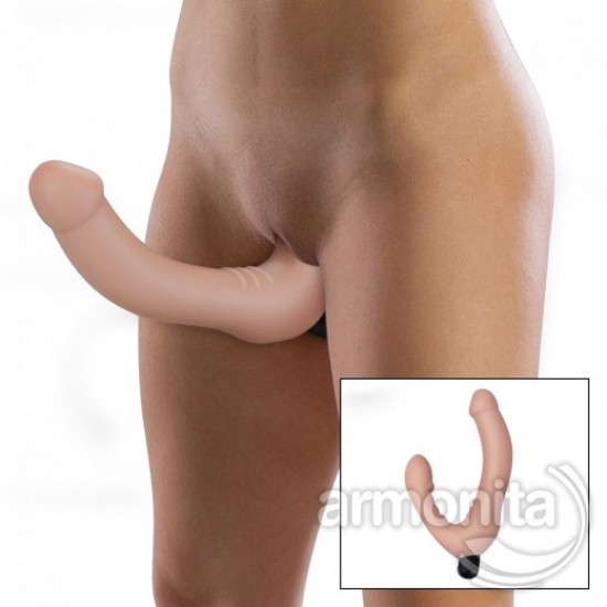 Çift Taraflı Uzaktan Kumandalı Titreşimli Realistik Strapon Dildo