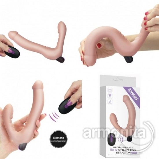 Çift Taraflı Uzaktan Kumandalı Titreşimli Realistik Strapon Dildo