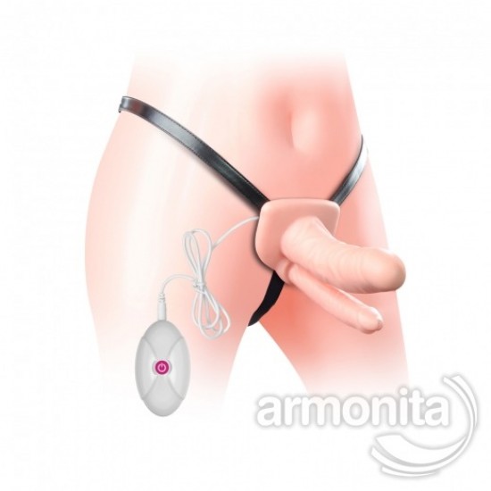 Çift Taraflı Titreşlimli  Unisex Hollow Strap On 